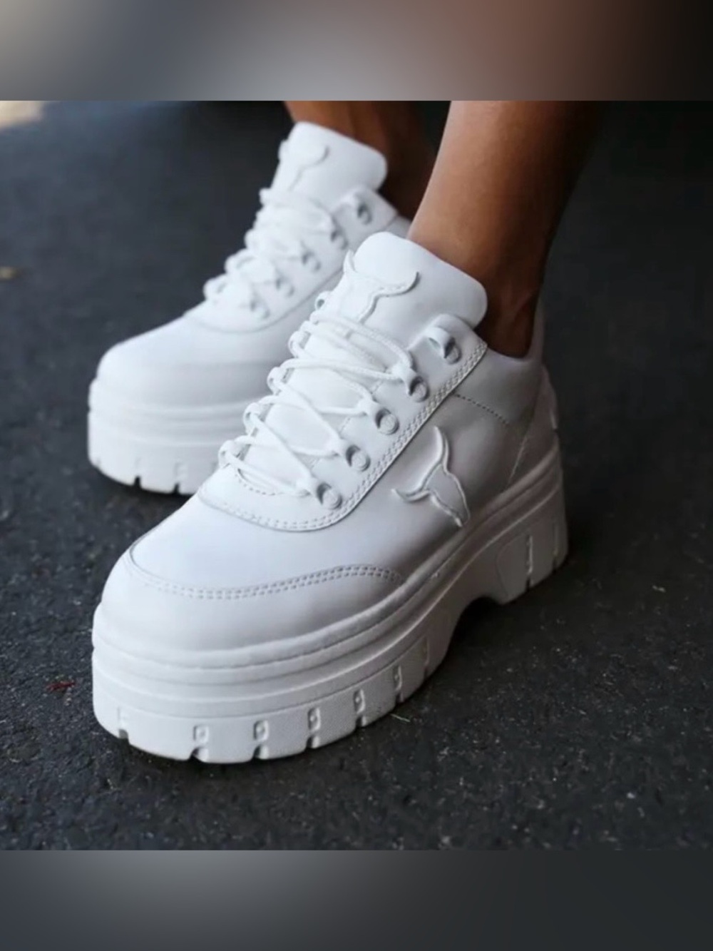 Windsor Smith White Leather Chunky Platform Sneakers Size 7